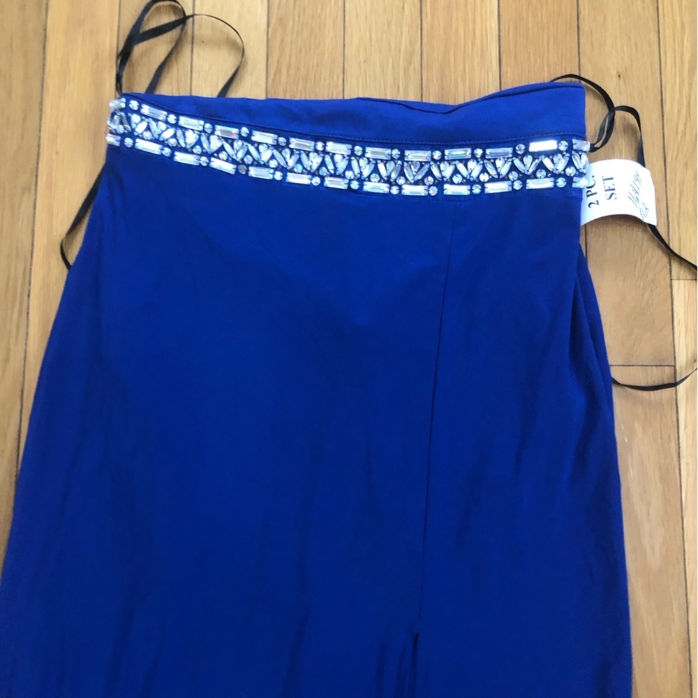 B. Darlin Royal Blue 2 Piece Formal Dress Set Size 7/8 Rhinestone Waist (Skirt) - Picture 2 of 9
